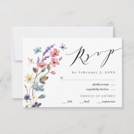 ワイルドフラワーフローラ春サマー結婚ズ 出欠カード
