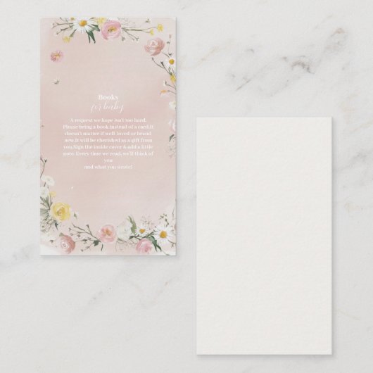 ワイルドフラワーフローラ枠ベビー用ブック エンクロージャーカード (正面/裏面)