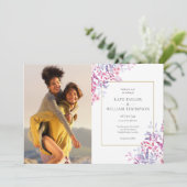 ワイルドフラワーフローラ植物写真結婚ズ 招待状 (スタンド正面)