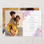 ワイルドフラワーフローラ植物写真結婚ズ 招待状 (正面/裏面)