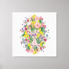 ワイルドフラワーフローラ植物学インスパイア自然 キャンバスプリント