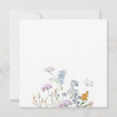 ワイルドフラワーフローラ水彩ブライダルシャワー 招待状 (裏面)
