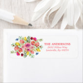 ワイルドフラワーフローラ水彩差出人住所 ラベル (インサイチュ)