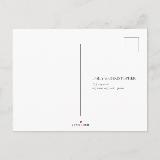 ワイルドフラワーフローラ水彩結婚式RSVP インビテーションポストカード (裏面)