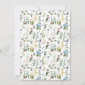 ワイルドフラワーフローラ牧草地春の結婚式メニュー 招待状 (裏面)