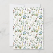 ワイルドフラワーフローラ牧草地春の結婚式詳細 招待状 (裏面)