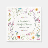 ワイルドフラワーフローラ男女兼用ベビースシャワー スタンダードカクテルナプキン (正面)