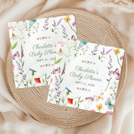 ワイルドフラワーフローラ男女兼用ベビースシャワー スタンダードカクテルナプキン