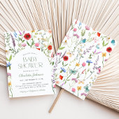 ワイルドフラワーフローラ男女兼用ベビースシャワー 招待状