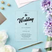 ワイルドフラワーフローラ結婚タイポグラフィ アクリル招待状 (インサイチュ (ウェディング))