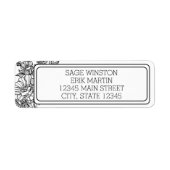 ワイルドフラワーフローラ結婚フレームの住所 シール (正面)