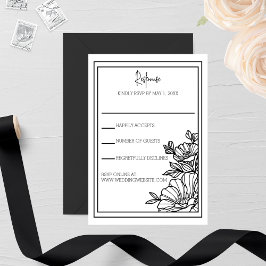 ワイルドフラワーフローラ結婚フレーム 出欠カード