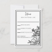ワイルドフラワーフローラ結婚フレーム 出欠カード (正面)
