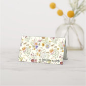 ワイルドフラワーフローラ結婚ボホ プレイスカード (裏面)