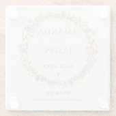 ワイルドフラワーフローラ結婚リースの感謝のお願い ガラスコースター (裏面)