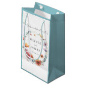 ワイルドフラワーフローラ結婚リースの感謝のお願い スモールペーパーバッグ (正面アングル)