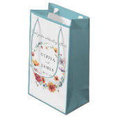 ワイルドフラワーフローラ結婚リースの感謝のお願い スモールペーパーバッグ (裏面アングル)