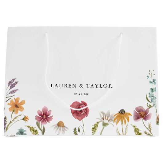 ワイルドフラワーフローラ結婚式の引き出物 ラージペーパーバッグ (正面)