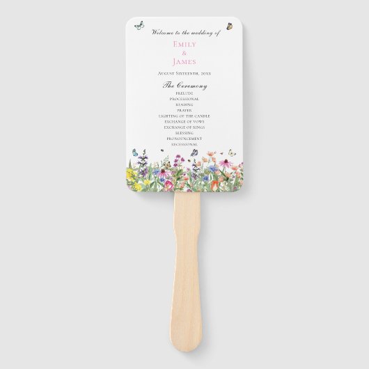 ワイルドフラワーフローラ結婚式 プログラム ハンドファン (正面)