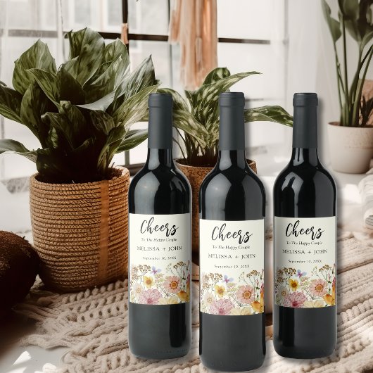 ワイルドフラワーフローラ結婚応援のワインラベル ワインラベル