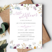 ワイルドフラワーフローラ自然ベビーシャワー 招待状