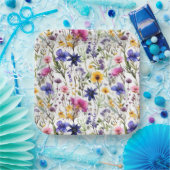 ワイルドフラワーフローラ花水彩 ペーパープレート (パーティー)