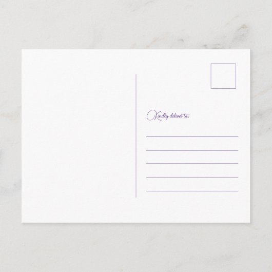 ワイルドフラワーフローラ薄紫結婚式の日付を保存 インビテーションポストカード (裏面)