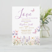 ワイルドフラワーフローラ蝶ブライダルシャワー 招待状 (スタンド正面)