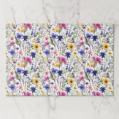 ワイルドフラワーフローラ誕生日シャワー紙ランチョンマット ペーパーパッド (正面)