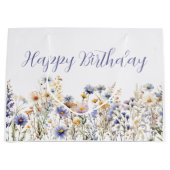 ワイルドフラワーフローラ誕生日 ラージペーパーバッグ (正面)