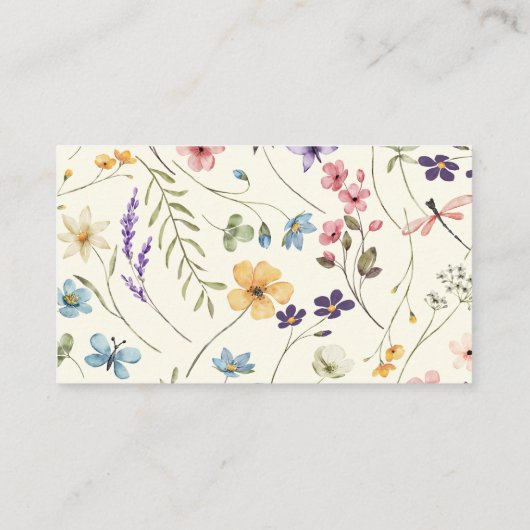 ワイルドフラワーフローラ赤ちゃんシャワーベビー本 エンクロージャーカード (裏面)