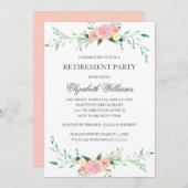 ワイルドフラワーフローラ退職パーティーカード 招待状 (正面/裏面)
