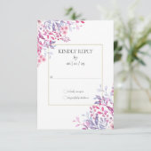 ワイルドフラワーフローラ金ゴールドジオメト結婚リ 出欠カード (スタンド正面)