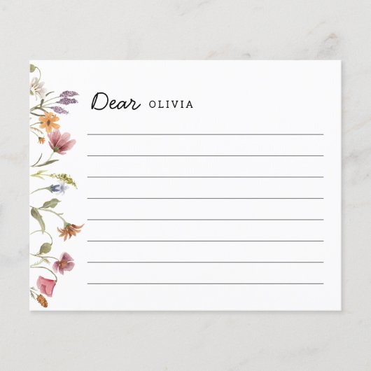 ワイルドフラワーフローラ1st誕生日タイムカプセルカード (正面)