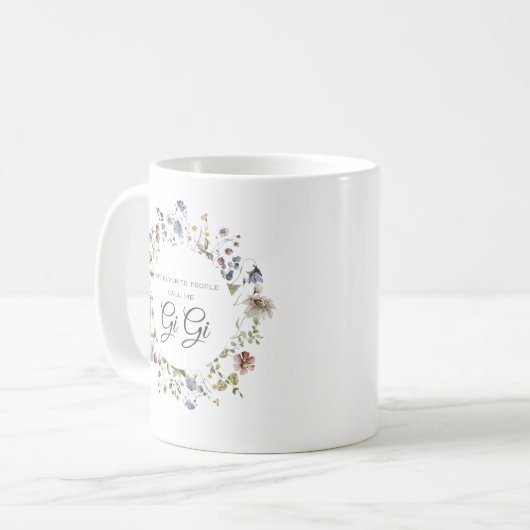 ワイルドフラワーフローラ |私のお気に入りの知り合いが私を呼ぶ コーヒーマグカップ (正面左)