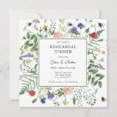 ワイルドフラワーフ結婚ィールドのリハーサルディナー 招待状 (正面)
