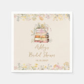 ワイルドフラワーブックテーマブライダルシャワー スタンダードカクテルナプキン (正面)