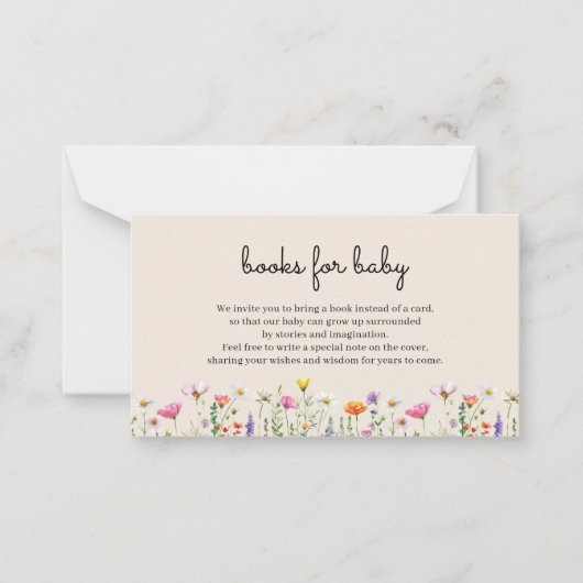 ワイルドフラワーブックベビーエンクロージャカード ノートカード (正面)