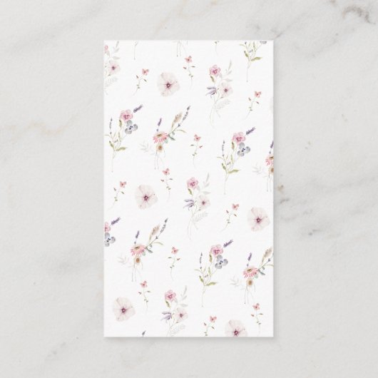 ワイルドフラワーブックベビーカード エンクロージャーカード (裏面)