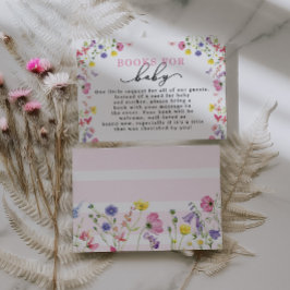ワイルドフラワーブックベビーリクエストカード | 編集可能 エンクロージャーカード