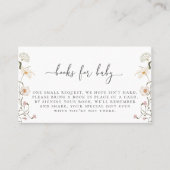 ワイルドフラワーブックリクエストエンクロージャカード プレイスカード (正面)