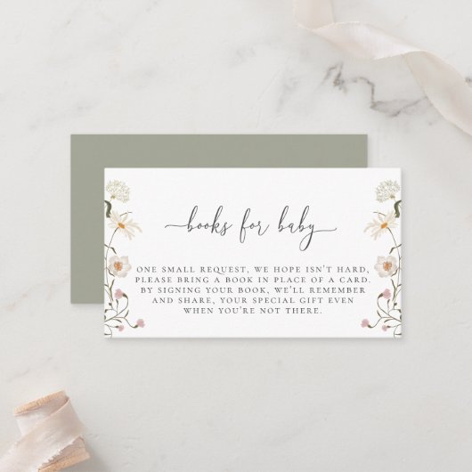 ワイルドフラワーブックリクエストエンクロージャカード プレイスカード (正面/裏面インサイチュ)