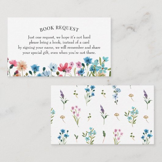 ワイルドフラワーブックリクエスト又はベビーカード用ブック 名刺 (正面/裏面)
