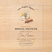 ワイルドフラワーブック新しいチャプター開始ブライダルシャワー アクリル招待状 (正面)