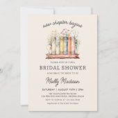 ワイルドフラワーブック新しいチャプター開始ブライダルシャワー 招待状 (正面)