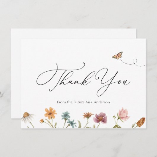 ワイルドフラワーブライダルシャワーありがとうございますノートカード ノートカード (正面/裏面)