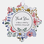 ワイルドフラワーブライダルシャワーありがとう オーナメントカード (正面)