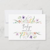 ワイルドフラワーブライダルシャワーありがとう ノートカード (正面)