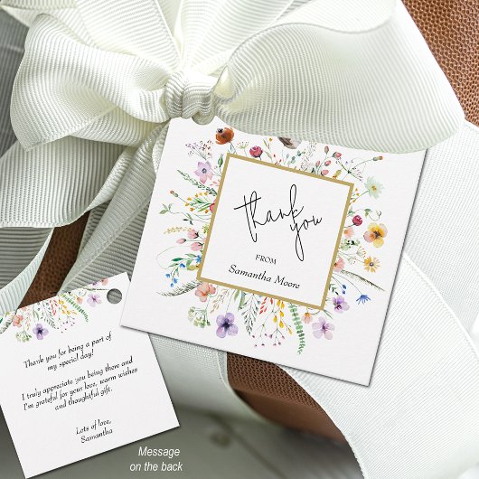 ワイルドフラワーブライダルシャワーありがとう フェイバータグ