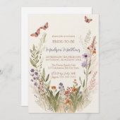 ワイルドフラワーブライダルシャワーお洒落招待 招待状 (正面/裏面)